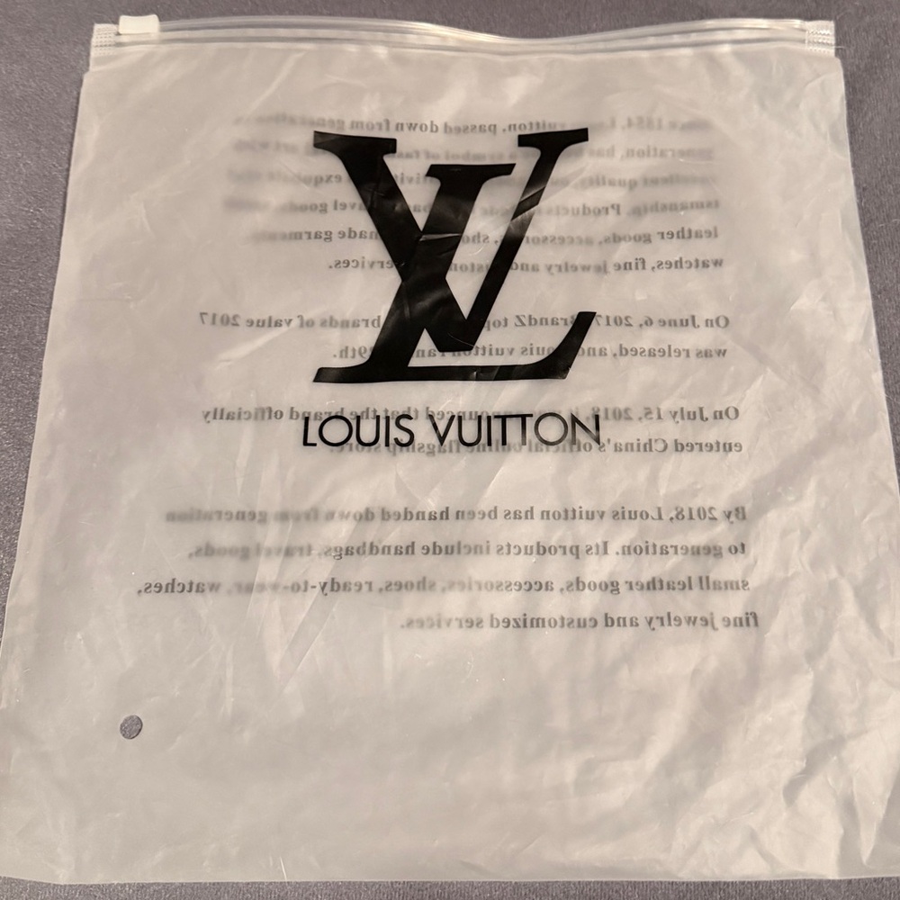 Louis Vuitton Branded Frosted Plastic Storage Dust Bag Zipper Pouch